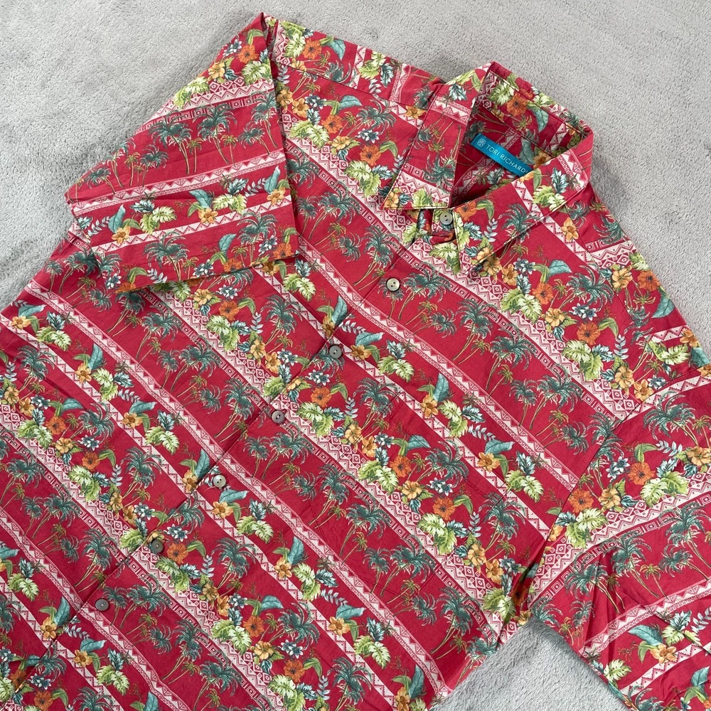 Tori Richard Hawaiian Shirt Men Small Multi Floral‎ Cotton Lawn Short Sleeve